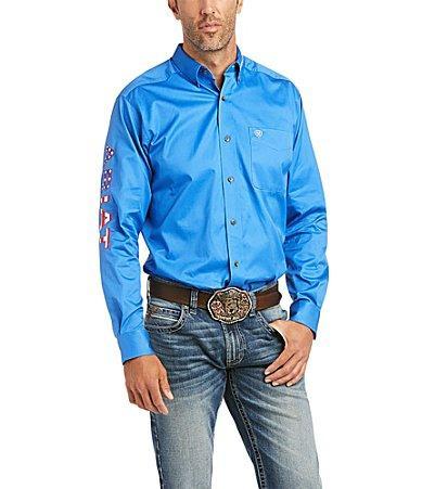 Ariat Americana Team Logo Long-Sleeve Woven Twill Shirt Product Image