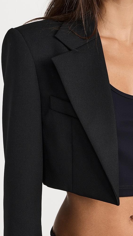 Alexander Wang Tuxedo Cropped Blazer with Logo Embroidery | Shopbop Product Image