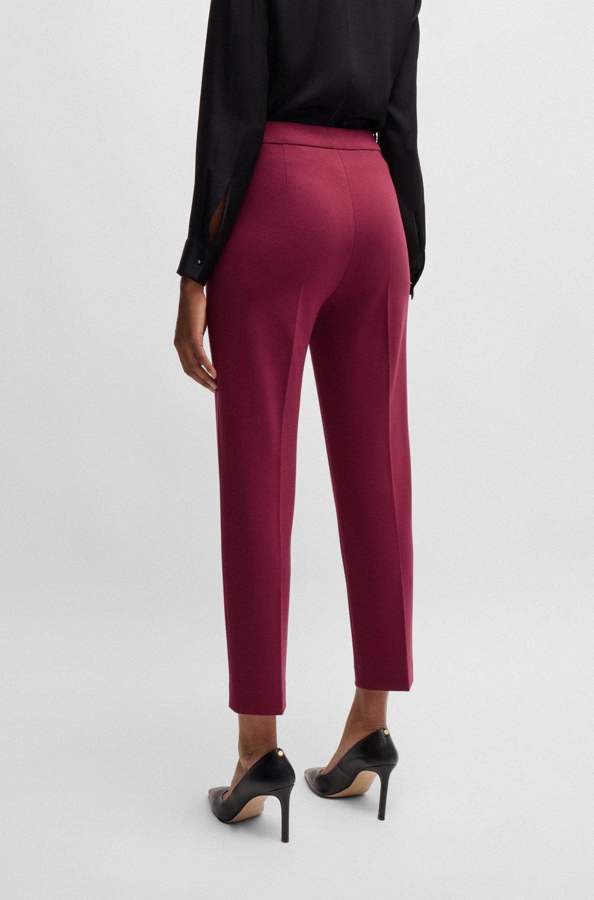 Regular-fit trousers in stretch fabric with tapered leg Product Image