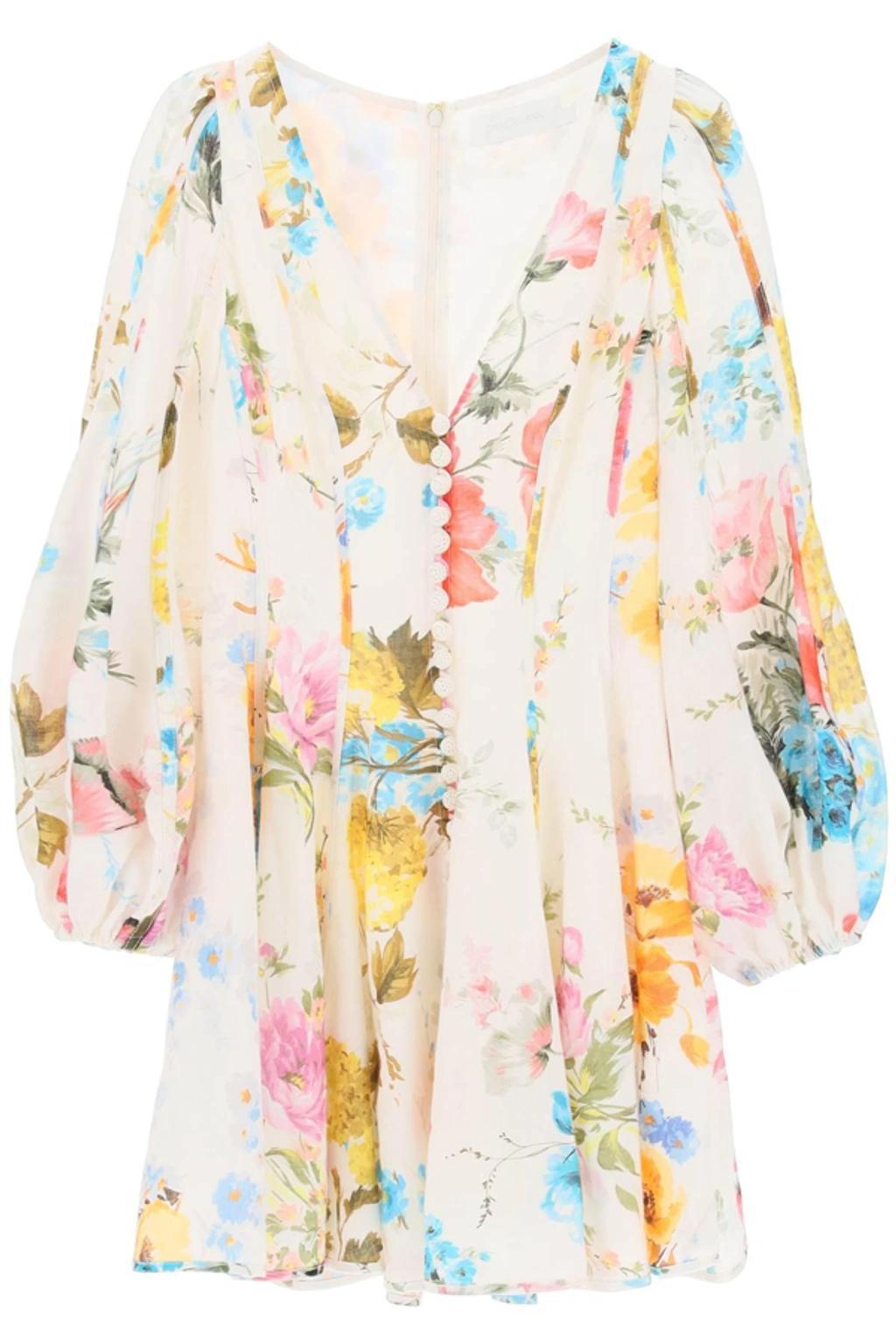 Halcyon Floral Panelled Mini Dress In Multicolour Product Image