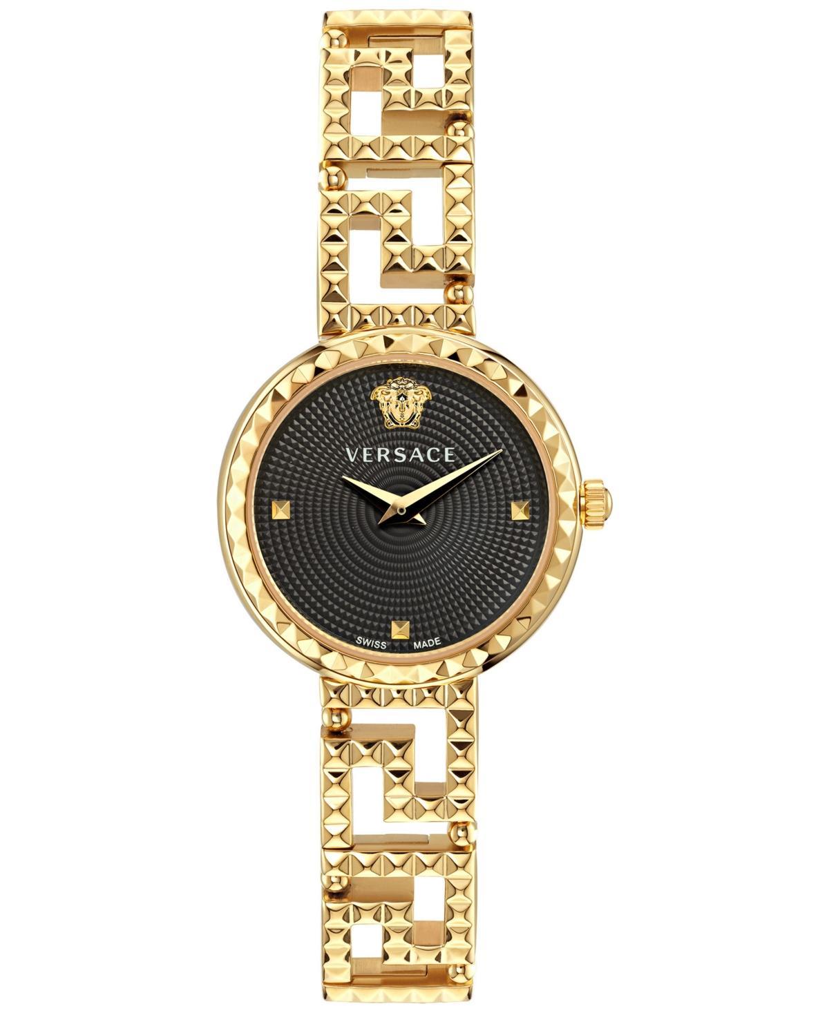 Mens Greca Goddess IP Yellow Gold Stainless Steel Bracelet Watch/28MM Product Image