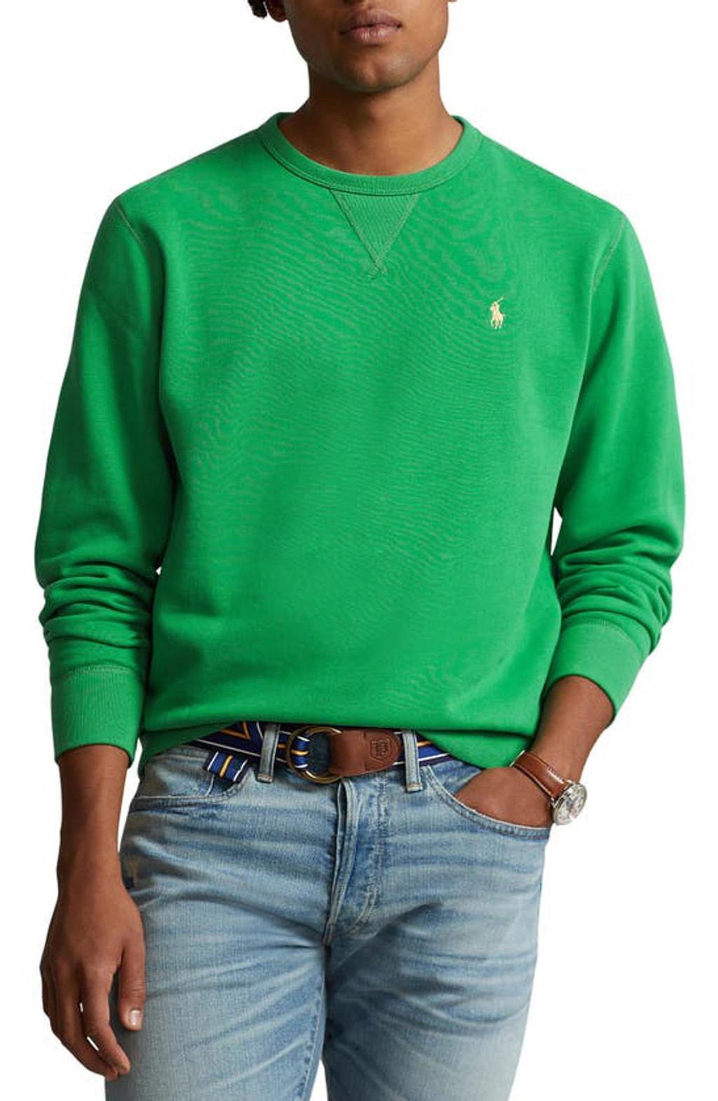 Fleece Crewneck Sweatshirt In Lifeboat Green Product Image