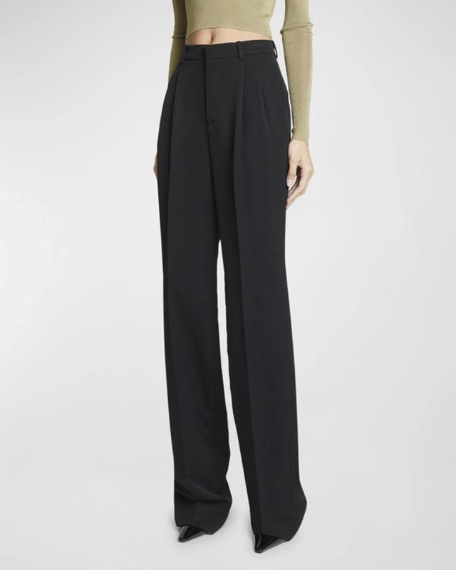 SAINT LAURENT Straight Leg Tailored Trousers In Black Product Image