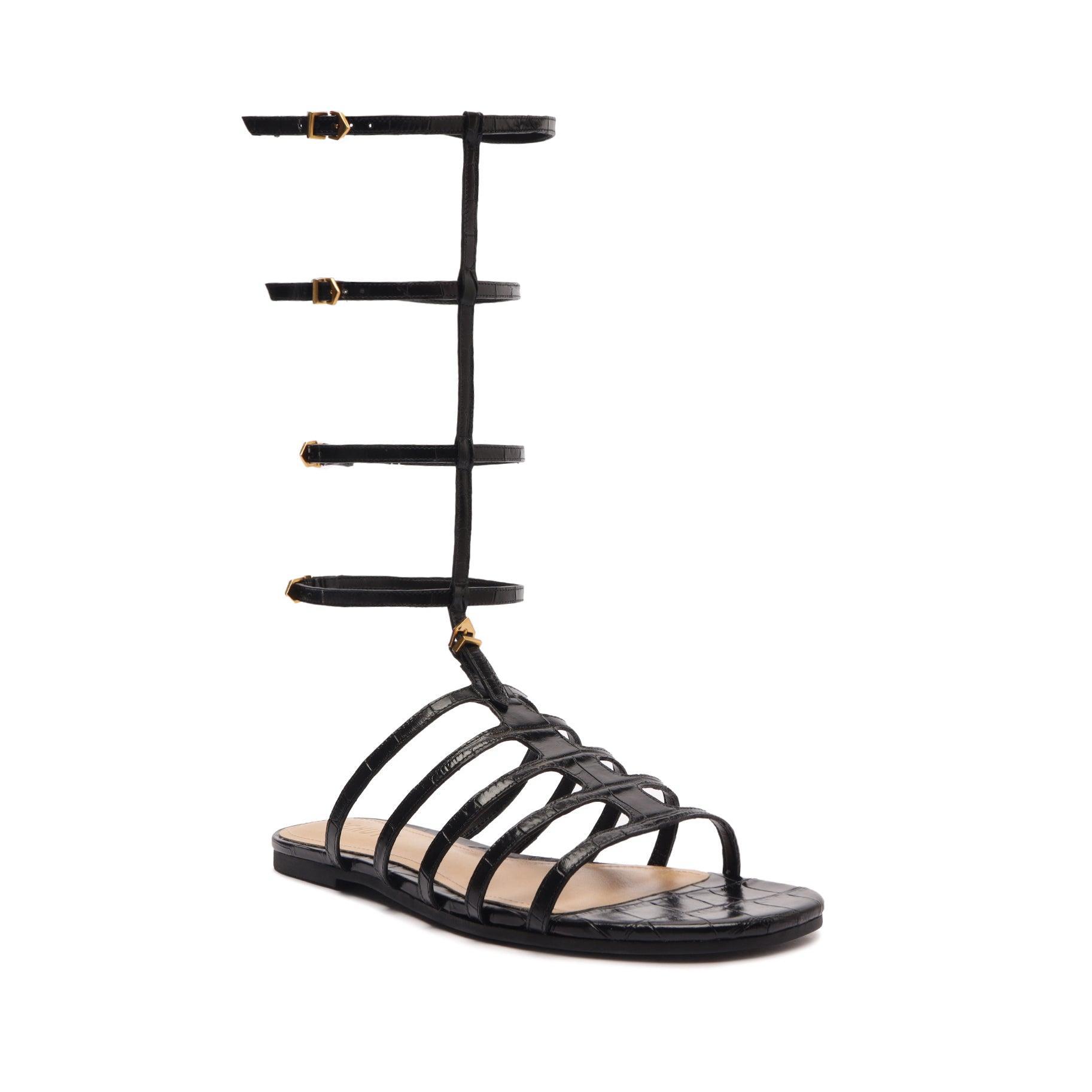 Hayden Crocodile-Embossed Leather Sandal Female Product Image