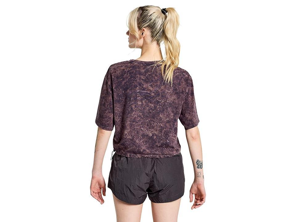 Saucony Unwind Crop Short Sleeve (Basalt) Women's Clothing Product Image