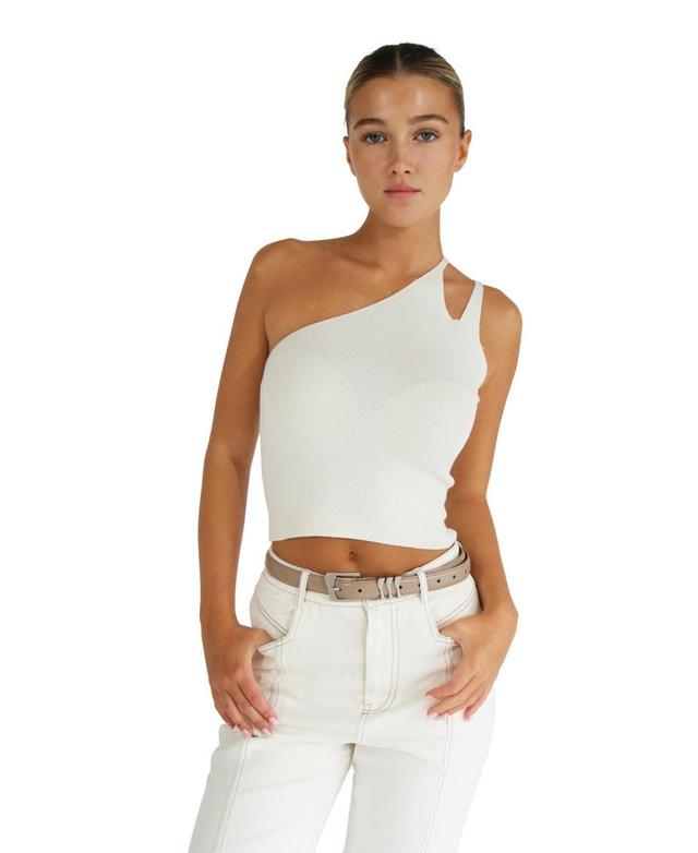 Belle & Bloom Womens Symphony Double Strap Knit Crop Cream Product Image