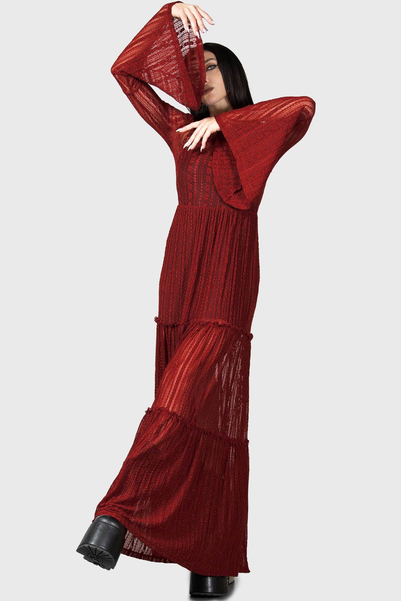 Amanita's Sorrow Maxi Dress [RED] Female Product Image