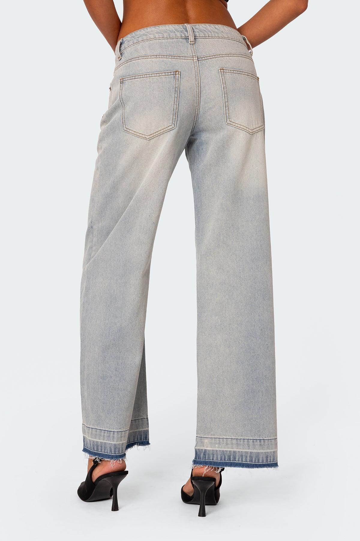 Released Hem Low Rise Jeans Product Image