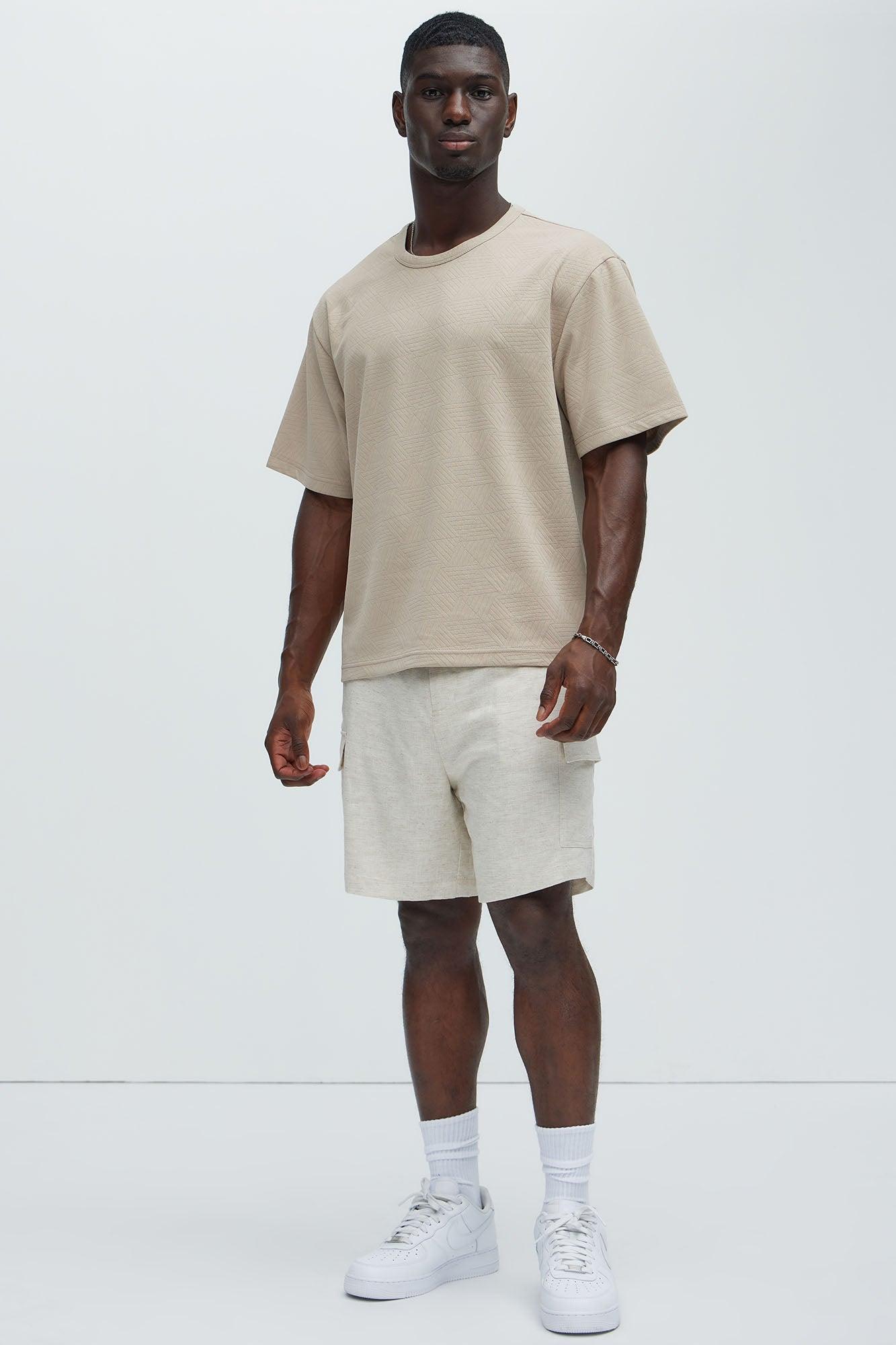 Kodi Textured Relaxed Tee - Taupe Product Image