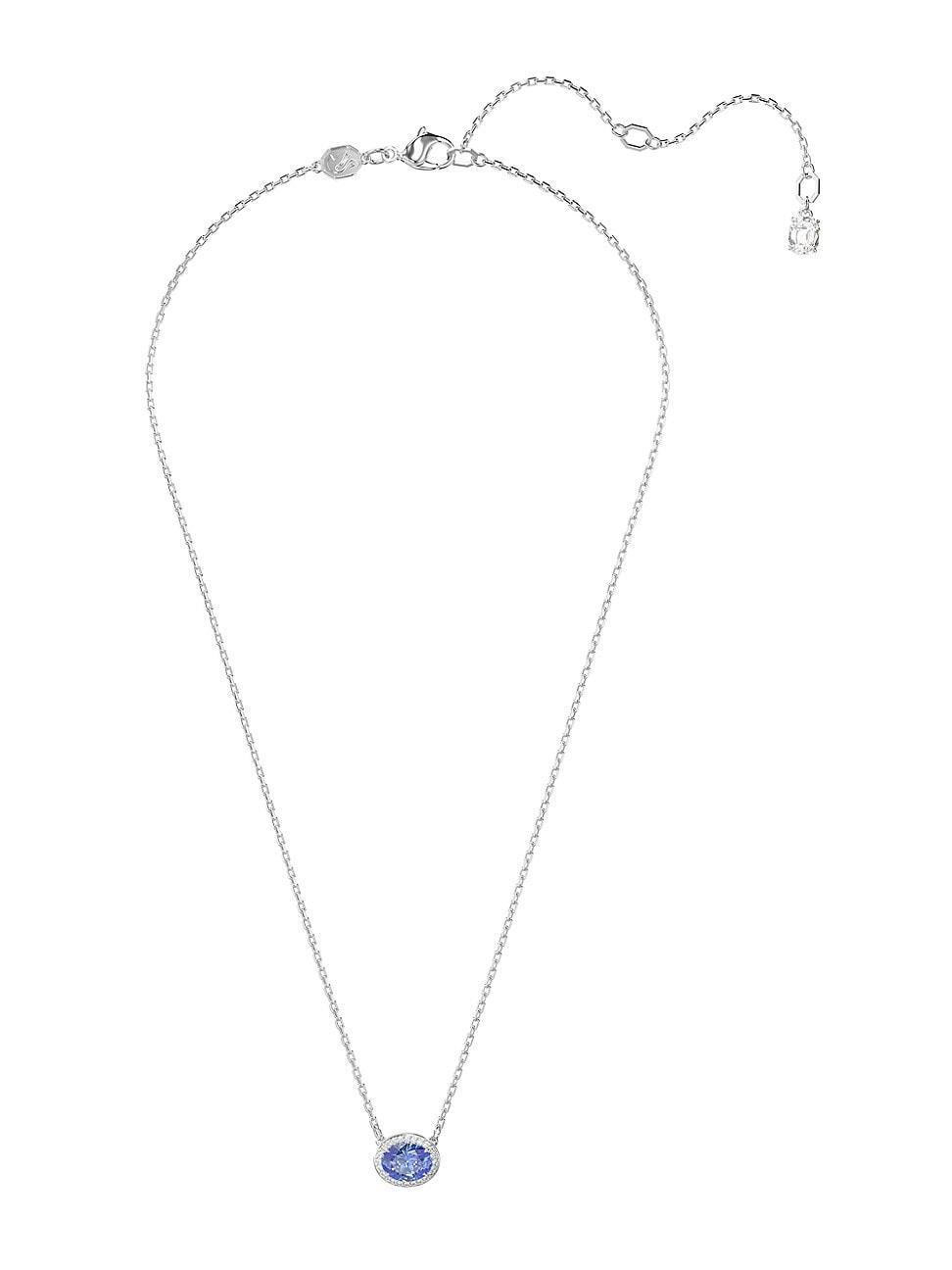 Womens Constella Rhodium-Plated & Swarovski Crystal Halo Pendant Necklace Product Image