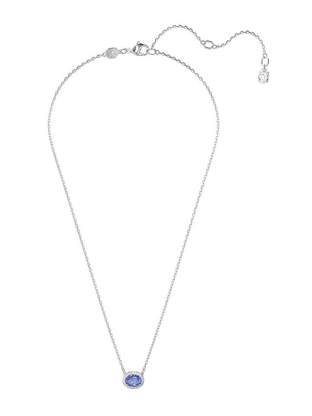 Womens Una Rhodium-Plated & Swarovski Crystal Halo Pendant Necklace Product Image