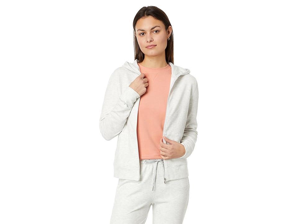 TravisMathew Cloud Zip Hood (Heather Light Grey) Women's Jacket Product Image