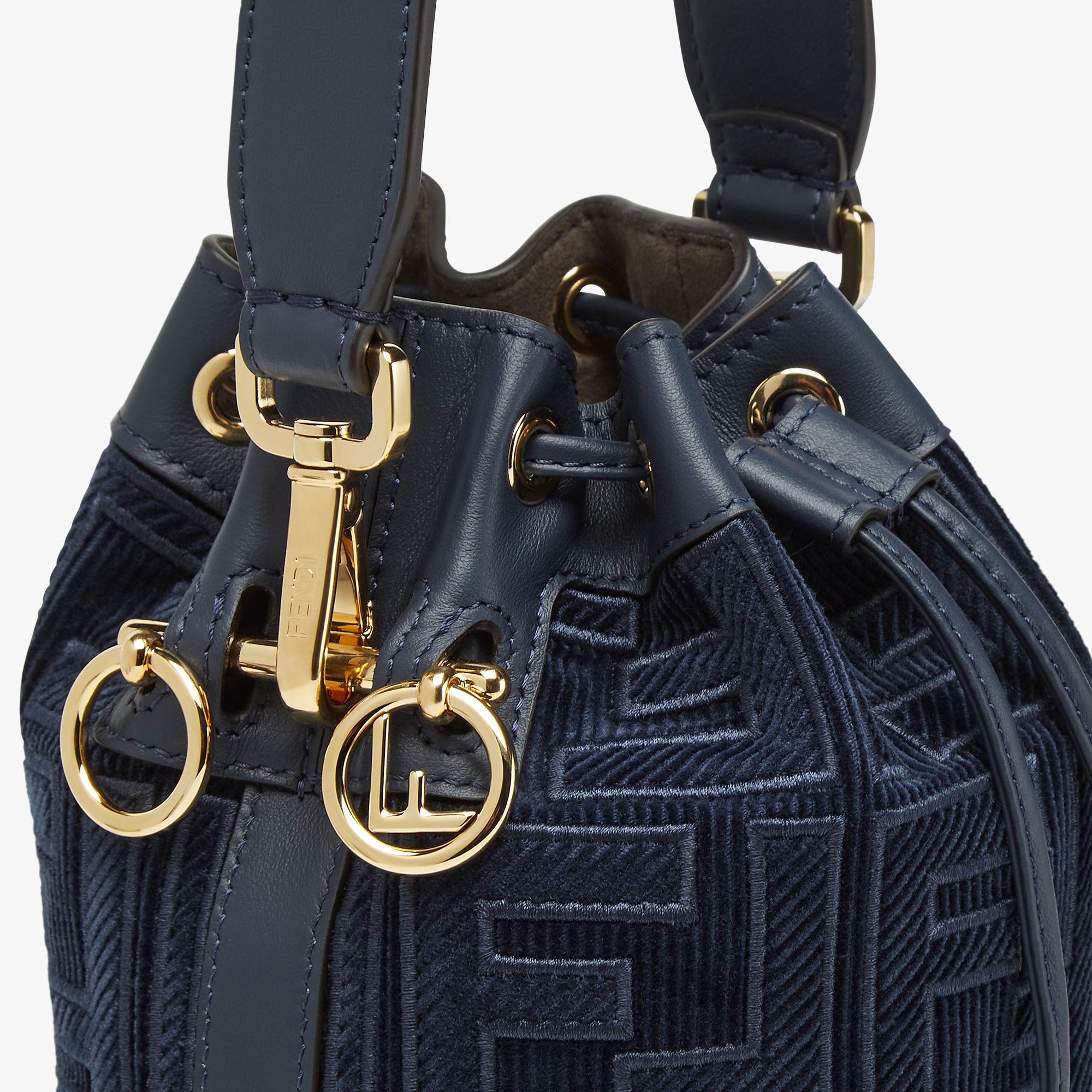 Mon TresorDark blue corduroy mini-bag Product Image