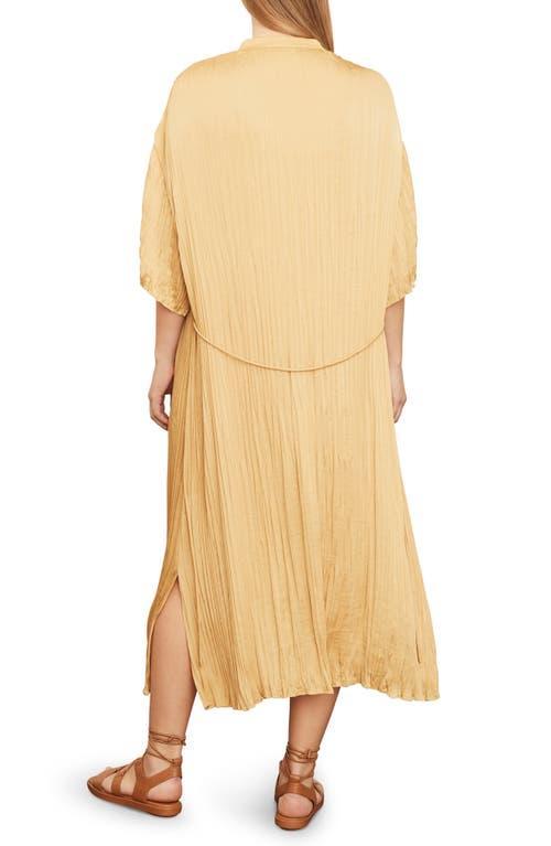 Plus Crushed Band Collar Dress In Beige Product Image