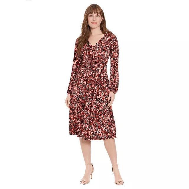 Womens London Times Print Empire Smocked Dress Product Image