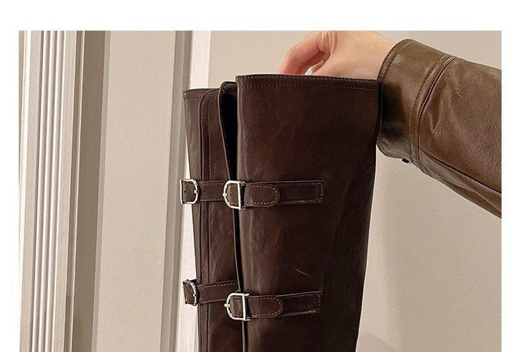 Platform Buckle Tall Boots Product Image