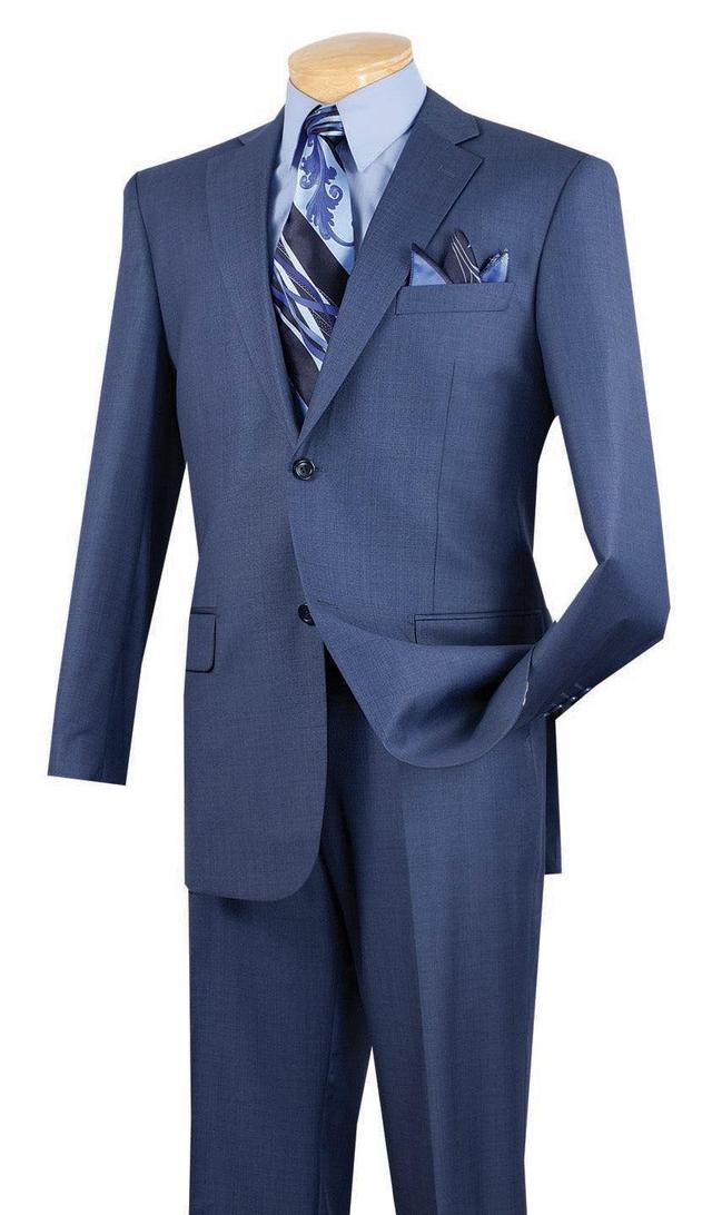 Monte Carlo Collection - Regular Fit 2 Piece 2 Button Textured Weave In Blue Product Image