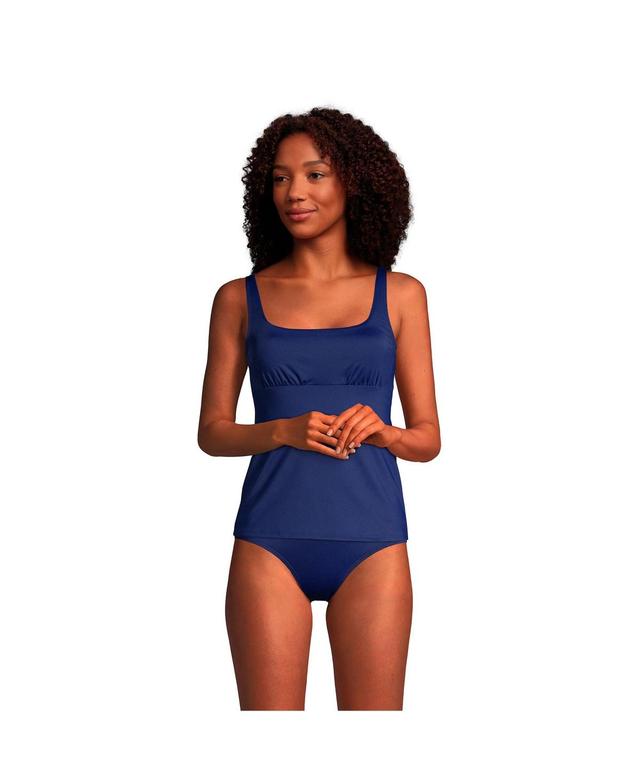 Lands End Womens Mastectomy Square Neck Tankini Swimsuit Top Adjustable Straps Product Image