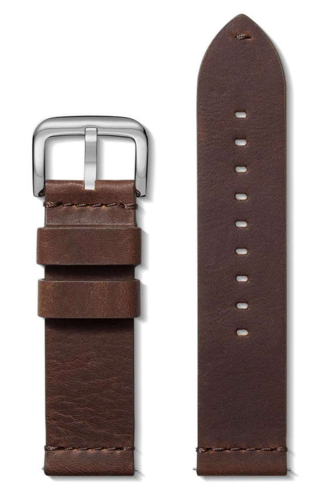 Men's Leather Watch Strap, 24mm In Cattail Brown product image