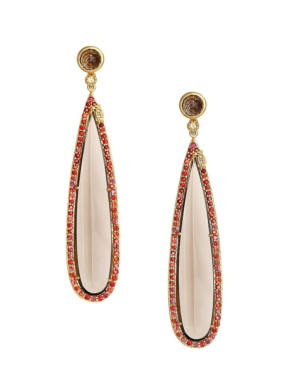 Womens Affinity 20K Yellow Gold & Multi-Gemstone Drop Earrings Product Image