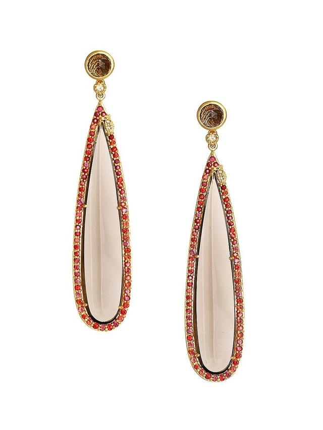 Womens Affinity 20K Yellow Gold & Multi-Gemstone Drop Earrings Product Image