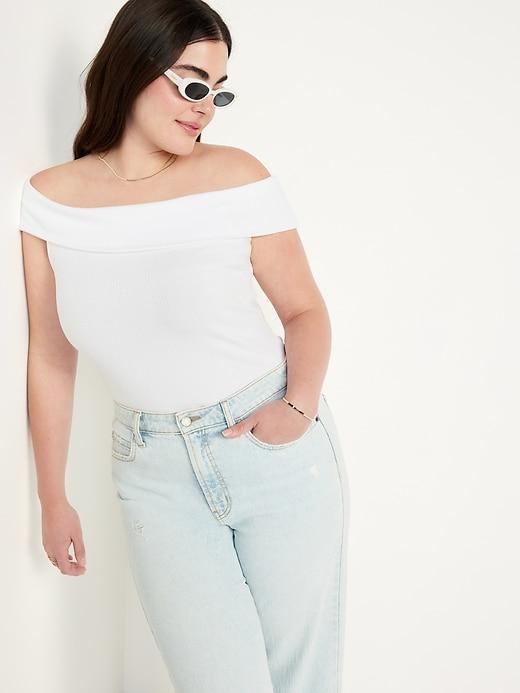 Off-Shoulder Ribbed Top Product Image