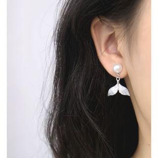 Mermaid Tail Faux Crystal Faux Pearl Alloy Drop Earring Product Image