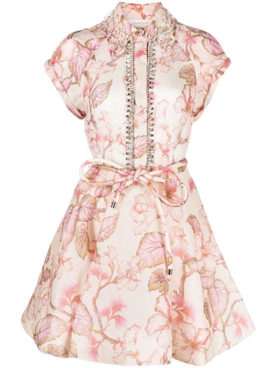 All-over Floral Print Dress In Neutrals Product Image