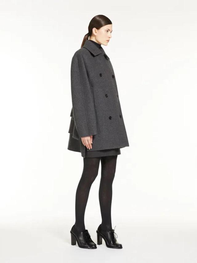 Oversized Wool And Cashmere Coat In Grey Product Image