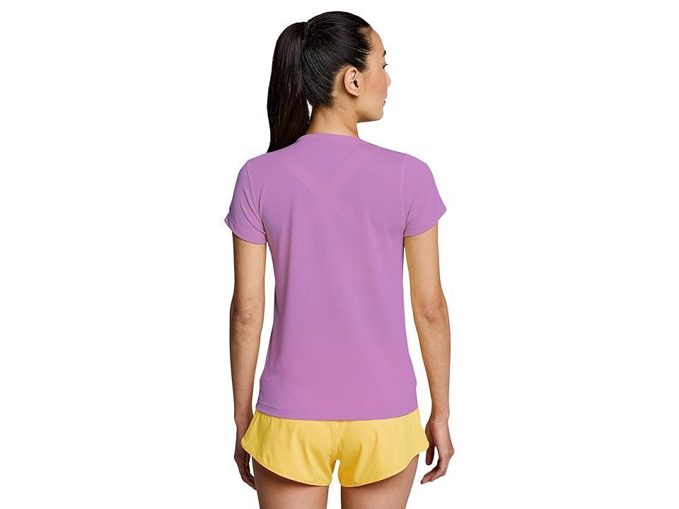 Saucony Stopwatch Short Sleeve (Grape Heather) Women's Clothing Product Image