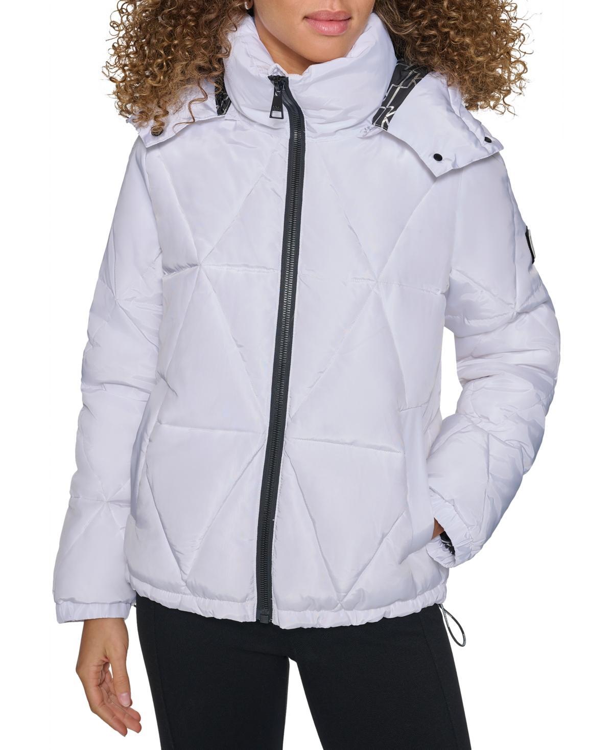 Karl Lagerfeld Paris Womens Hooded Puffer Coat Product Image