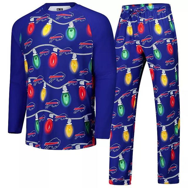 Mens Concepts Sport Royal Buffalo Bills Garland Knit Raglan Long Sleeve T-Shirt and Pants Set Product Image