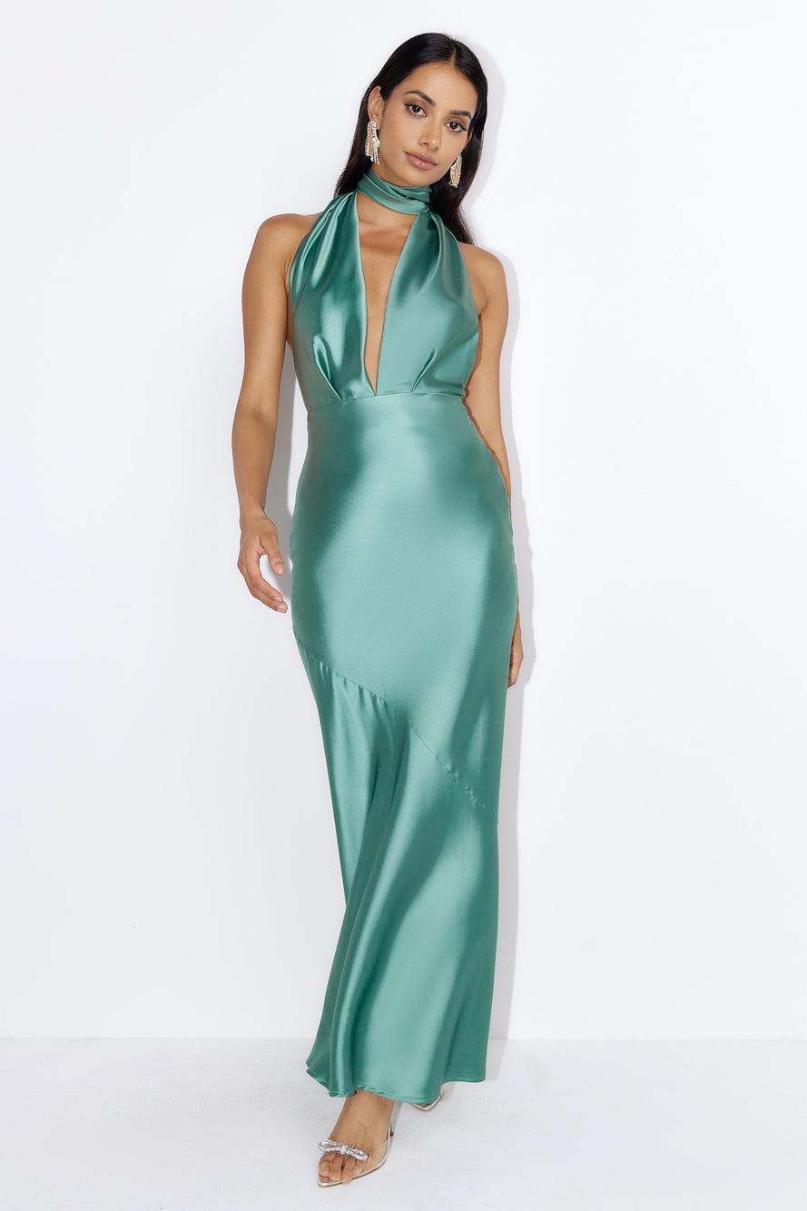 Luxury Events Satin Maxi Dress Sage product image