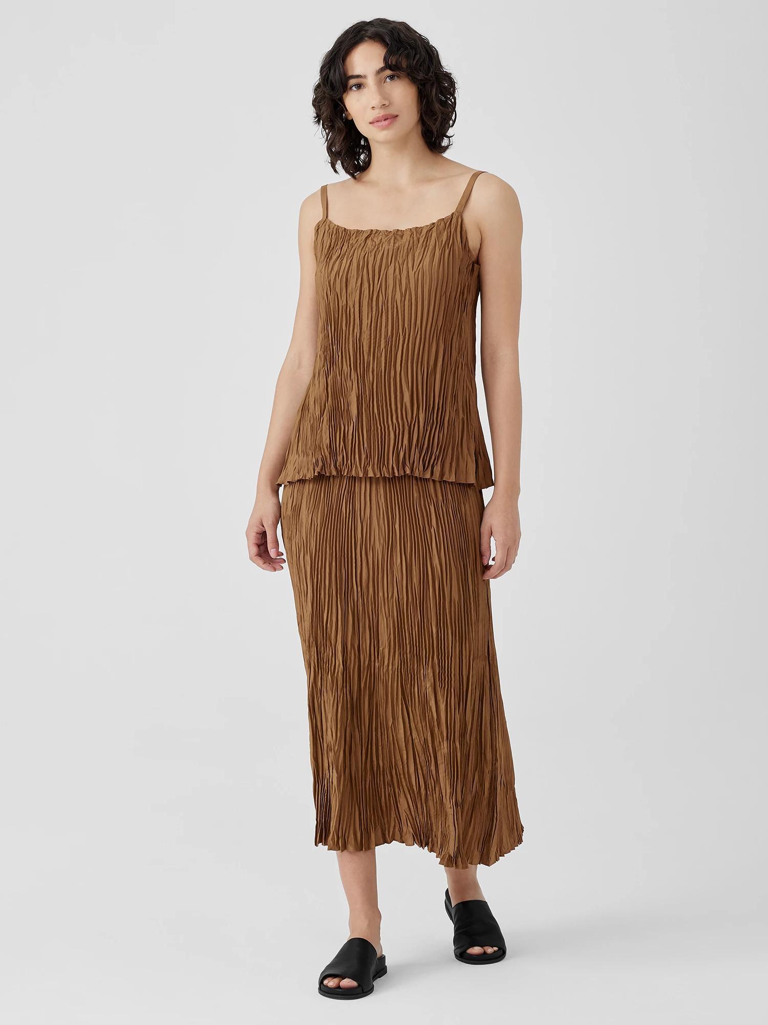 EILEEN FISHER Crushed Silk Maxi Skirtfemale Product Image