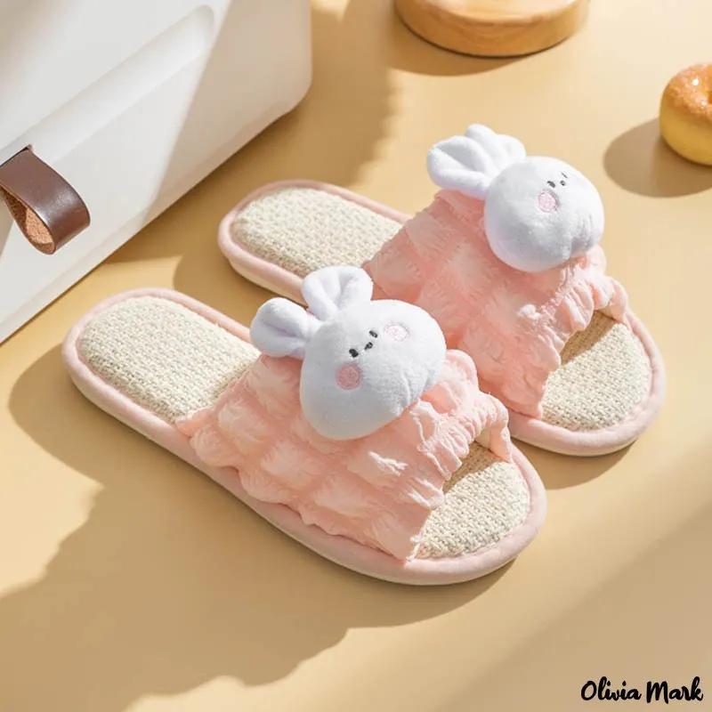 Olivia Mark – New cartoon bubble slippers girls open sandals home fabric slippers female Product Image