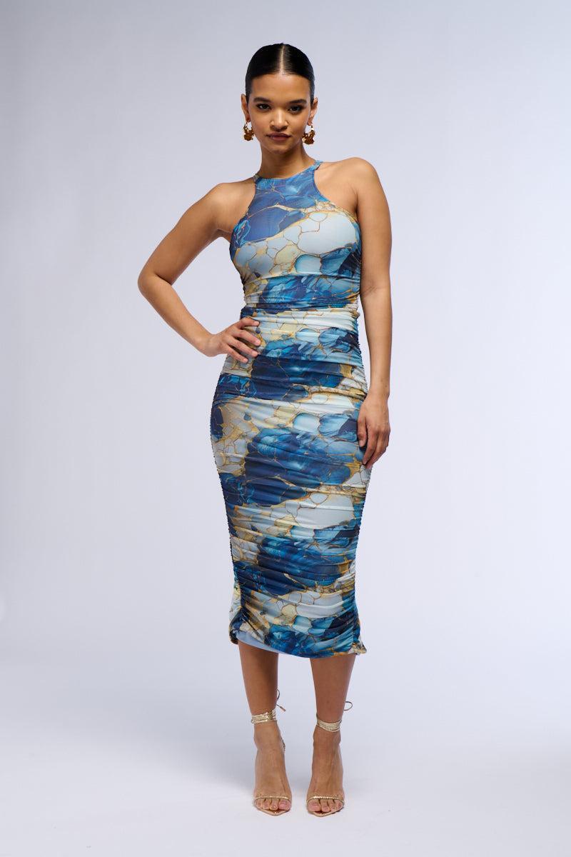 LORRAINE PRINTED MESH MIDI DRESS Product Image