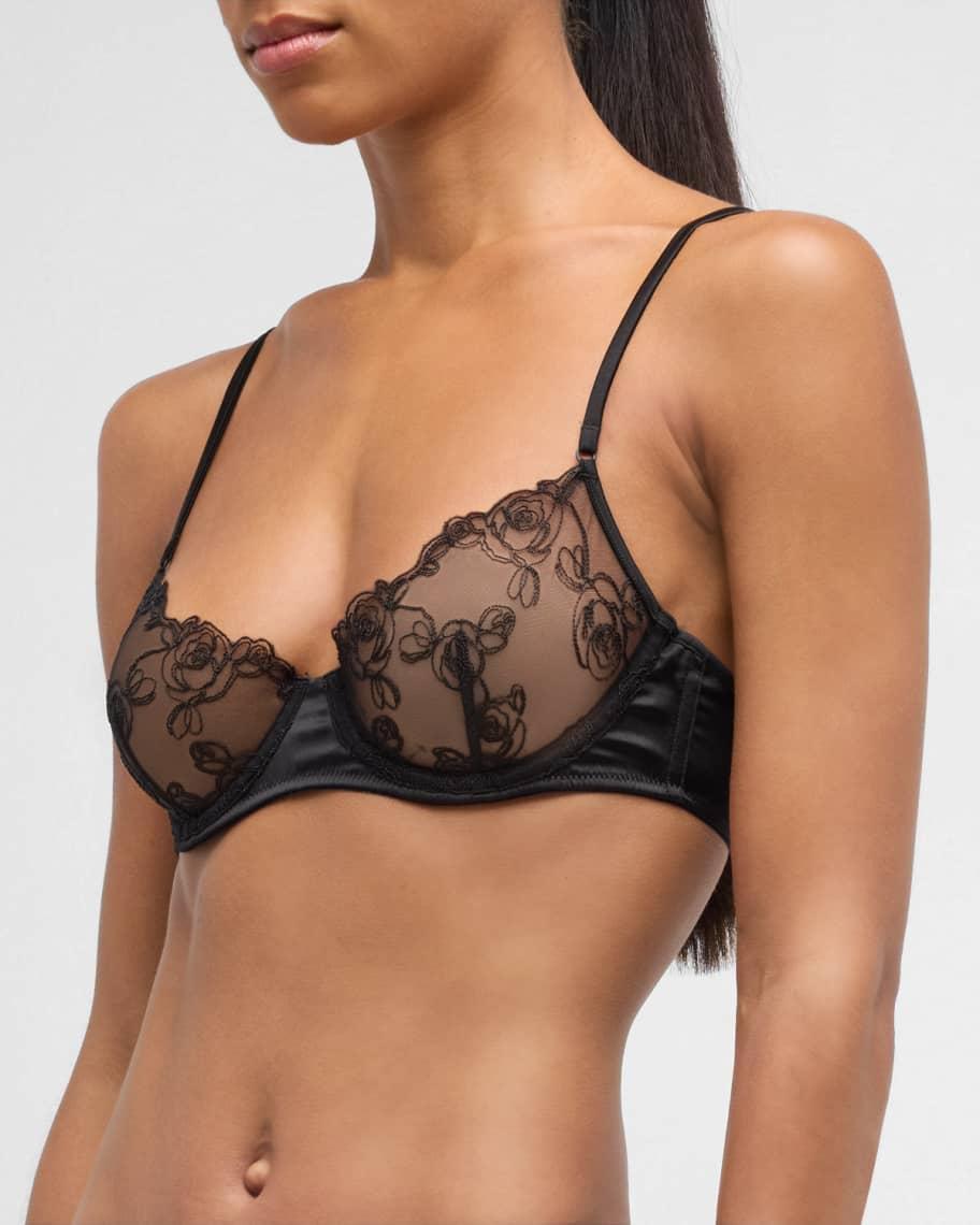 La Rose Floral-Embroidered Demi Bra Product Image