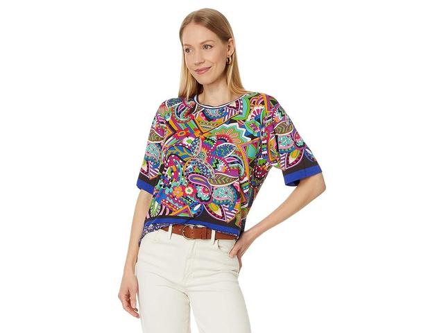 Johnny Was The Janie Favorite Oversized Cropped Tee- Demarne (Multicolor) Women's Clothing Product Image