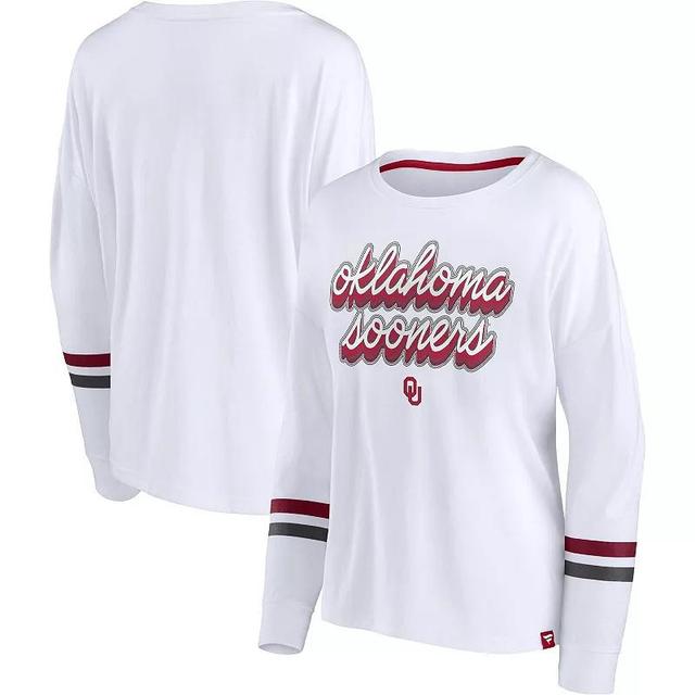 Womens Fanatics Oklahoma Sooners Retro Power Striped Long Sleeve T-Shirt Product Image