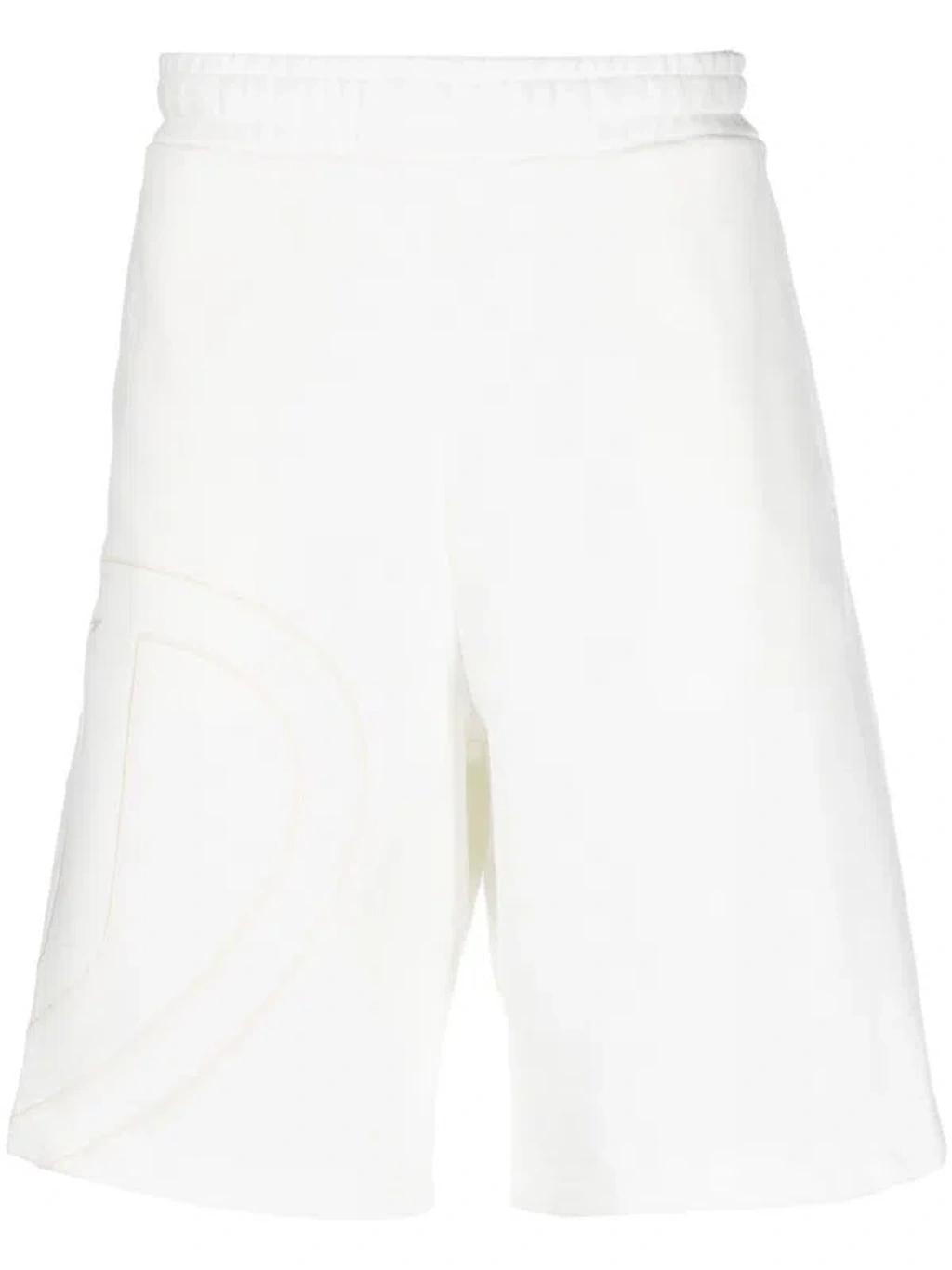 Embroidered-logo Cotton Short In White Product Image