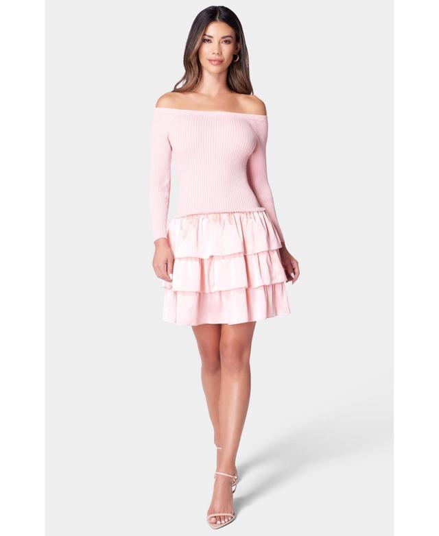 Women's Off The Shoulder Tiered Dress Product Image