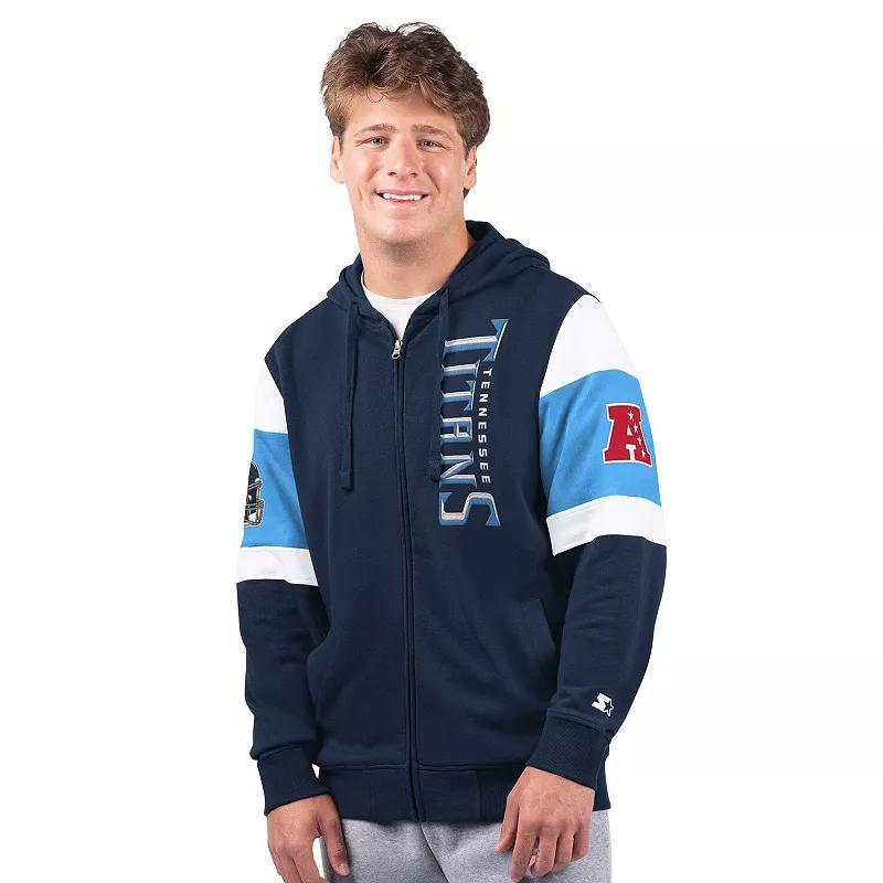 Mens Starter Tennessee Titans Extreme Full-Zip Hoodie Blue Product Image