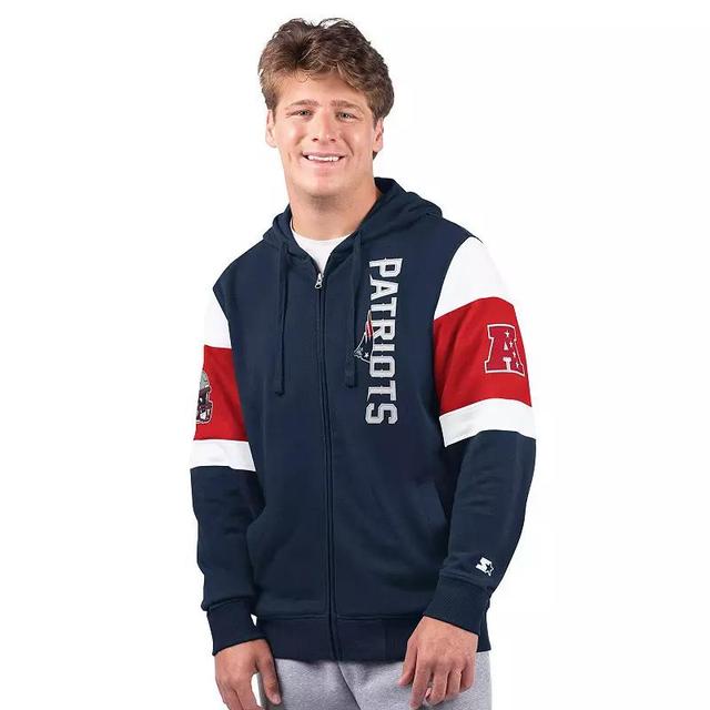 Mens Starter New England Patriots Extreme Full-Zip Hoodie Blue Product Image