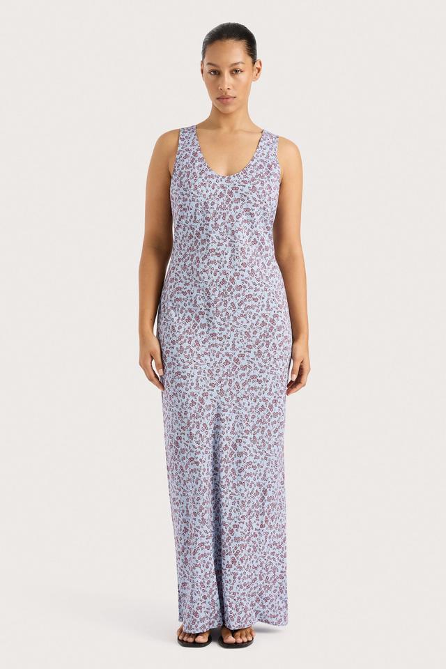 Olivia Maxi Dress Amaryllis Floral Blue Product Image