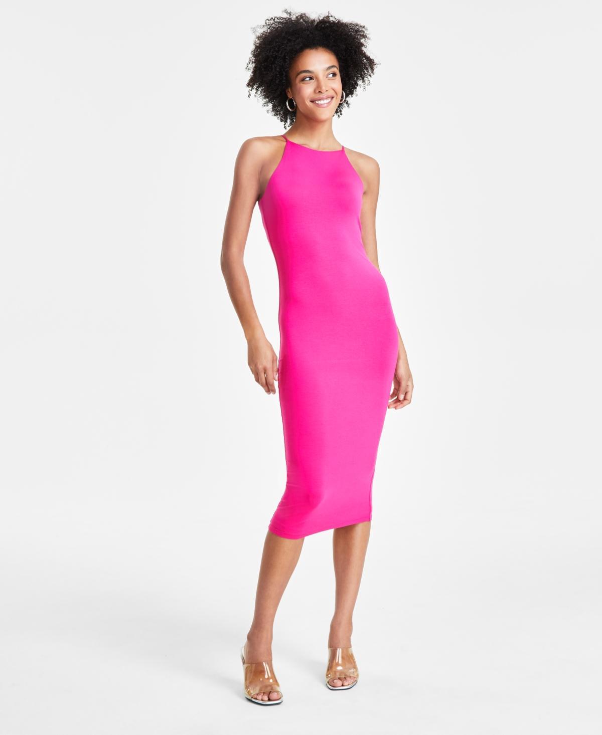 Bar Iii Womens Bungee-Strap Bodycon Midi Dress, Created for Macys Product Image