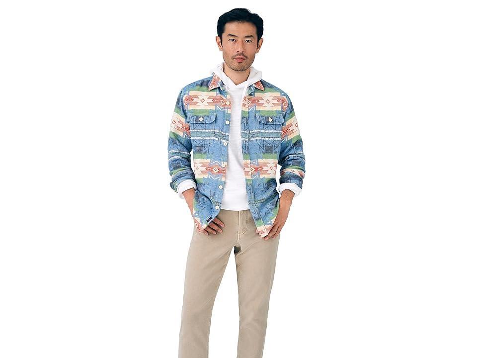 Faherty Doug Good Feather Canyon Overshirt (Cobalt Star Nation) Men's Clothing Product Image