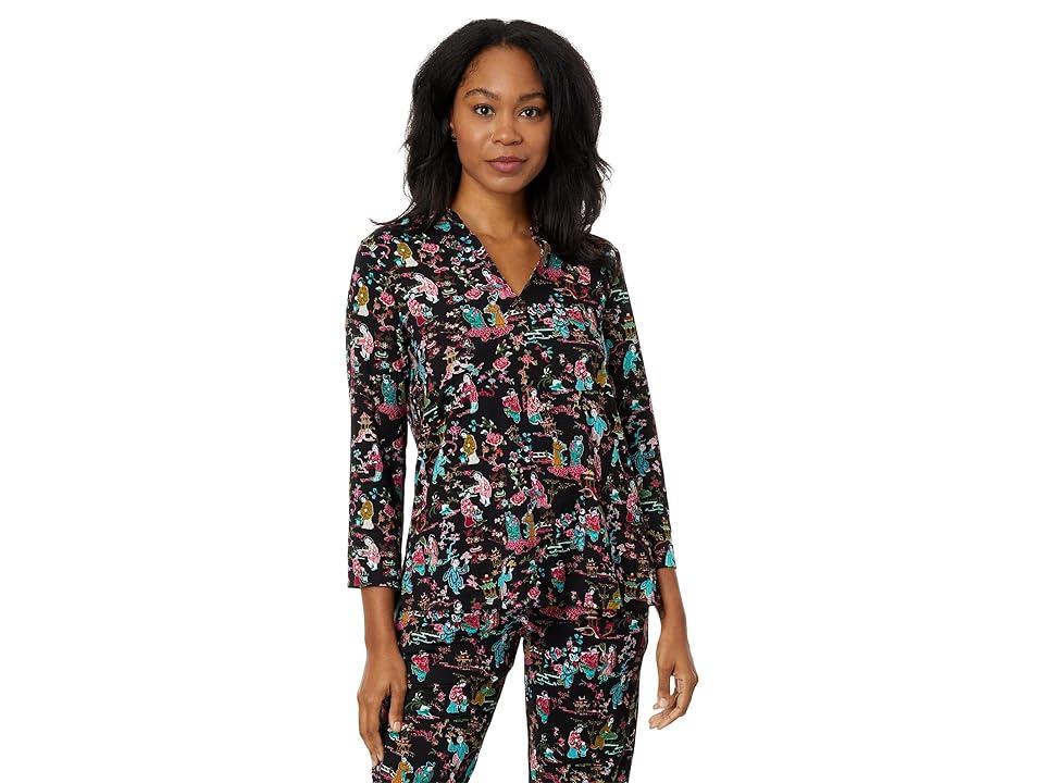 N by Natori Ren Cozy Knit Mandarin PJ Multi) Women's Pajama Product Image