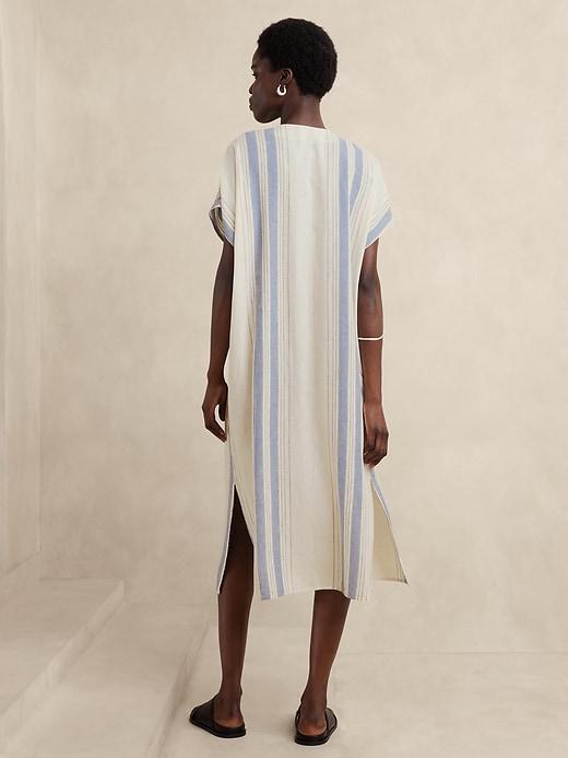 Linen-Blend Kaftan Midi Dress Product Image