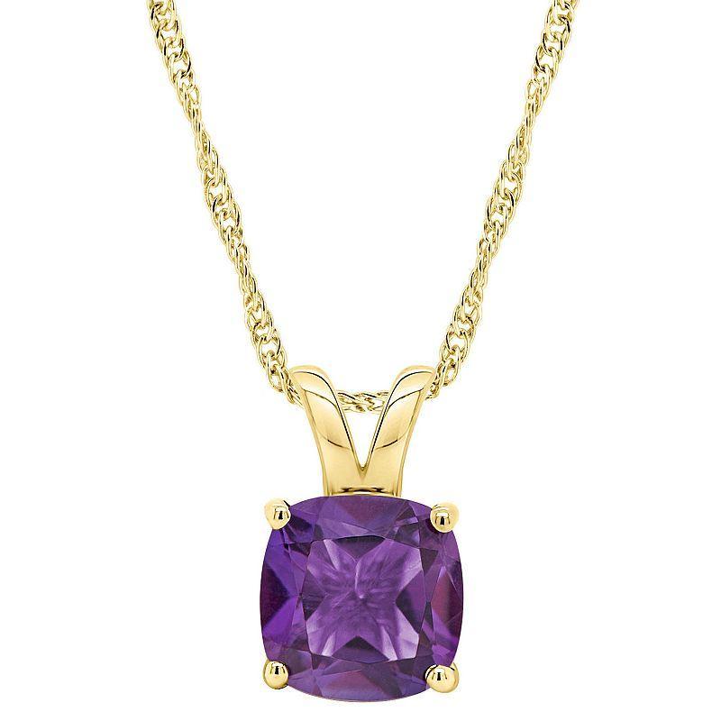 Alyson Layne 14k Gold Cushion Amethyst Pendant Necklace, Womens 14k White Gold Product Image