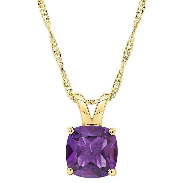 Alyson Layne 14k Gold Cushion Amethyst Pendant Necklace, Womens 14k White Gold Product Image